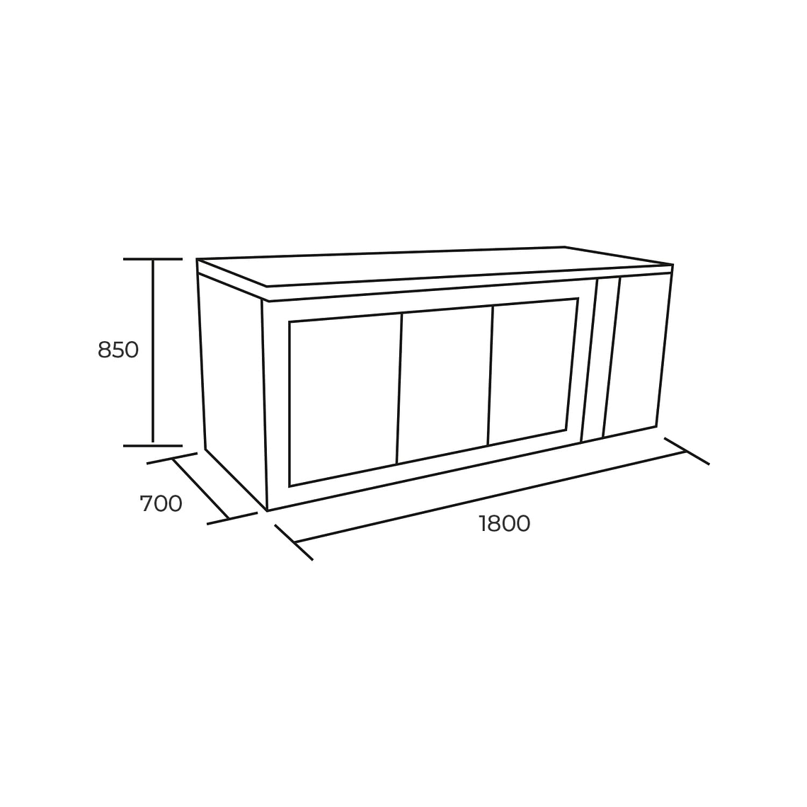 MESON BAJO REFRIGERADO 3 P. VIDRO / ABAT. 2