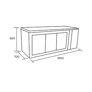 MESON BAJO REFRIGERADO 3 P. VIDRO / CORR.