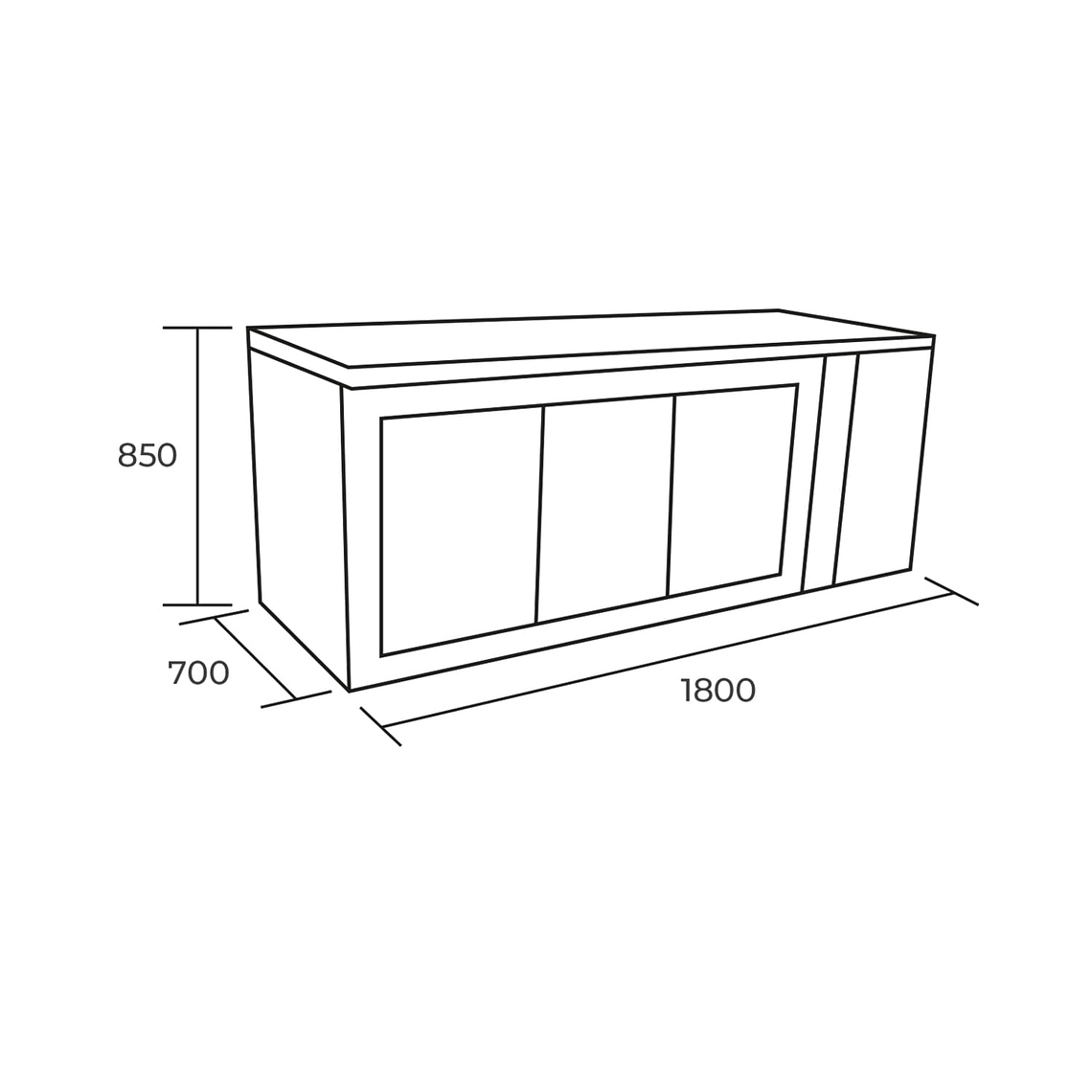 MESON BAJO REFRIGERADO 3 P. VIDRO / CORR. 2