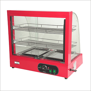 Exhibidor curvo mantenedor de calor - Rojo