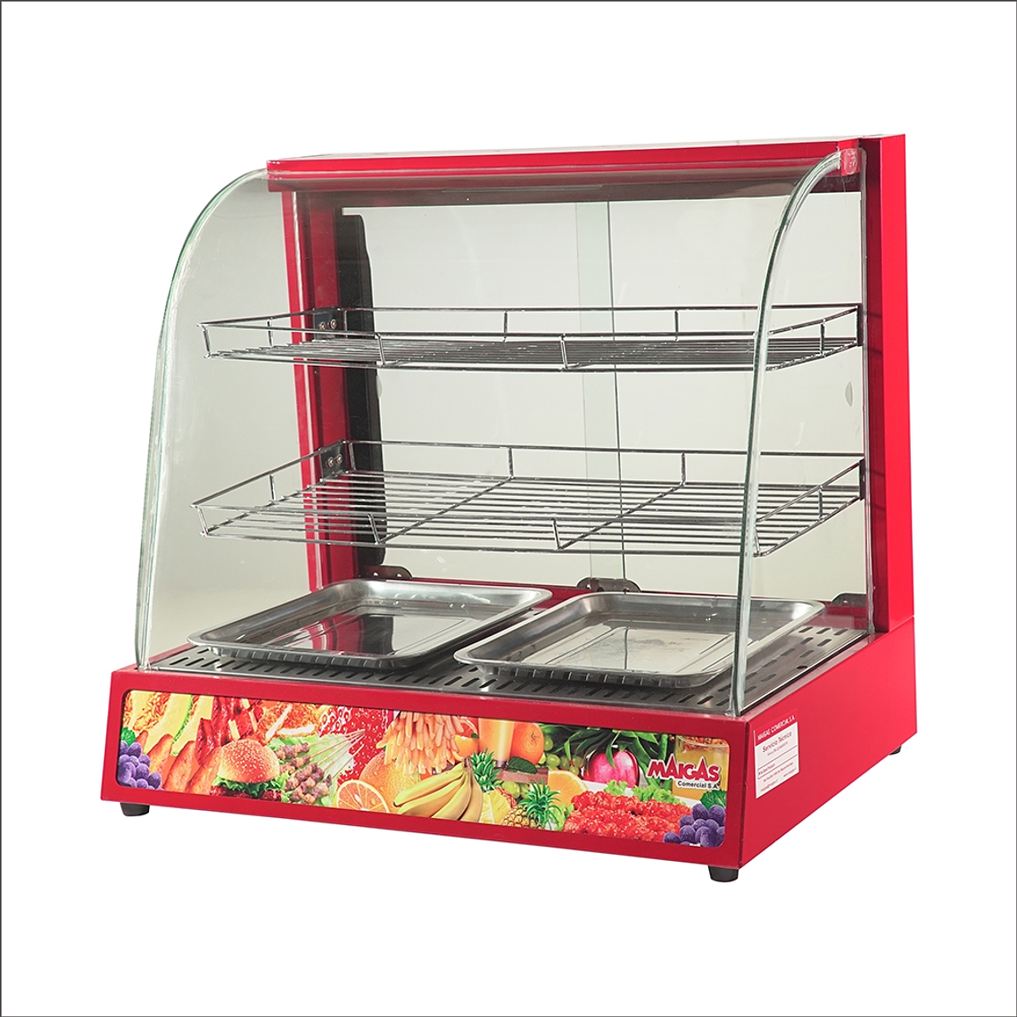 Exhibidor curvo mantenedor de calor - Rojo 1