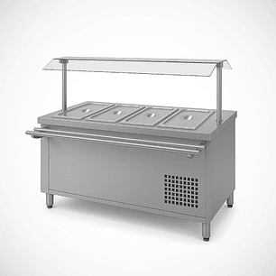 SALAD BAR 4 GN 1/1 + CUPULA + DESLIZA BANDEJA