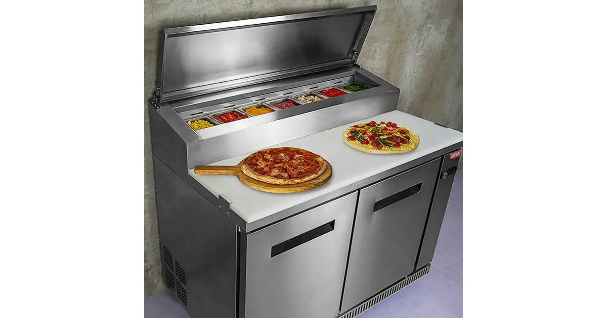 Mesa de preparacion pizzas 335 lts. - Retaildigital.cl