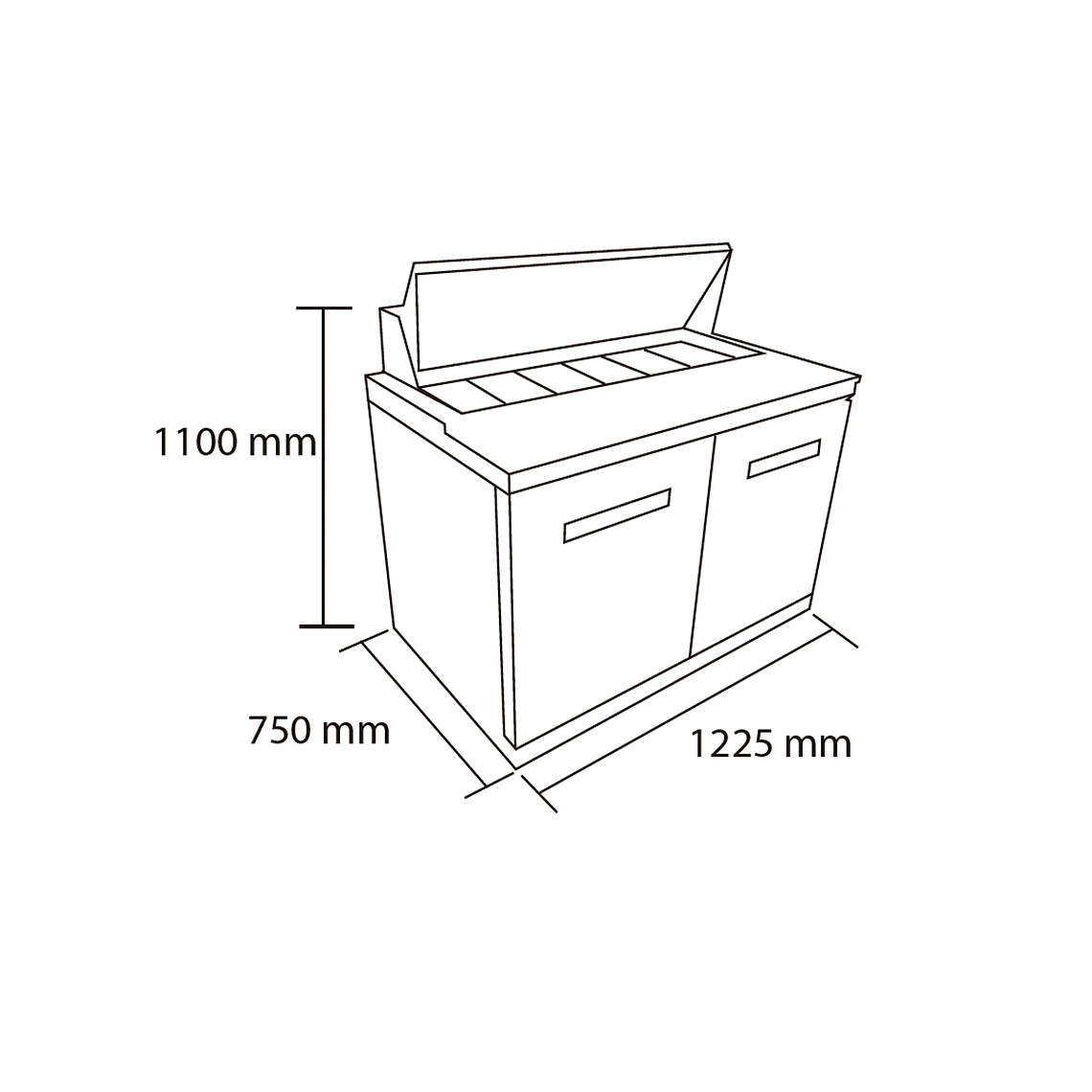 Mesa de preparacion pizzas 335 lts. 5