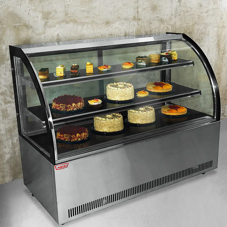 Vitrina pastelera curva 1500x750x1200mm 1