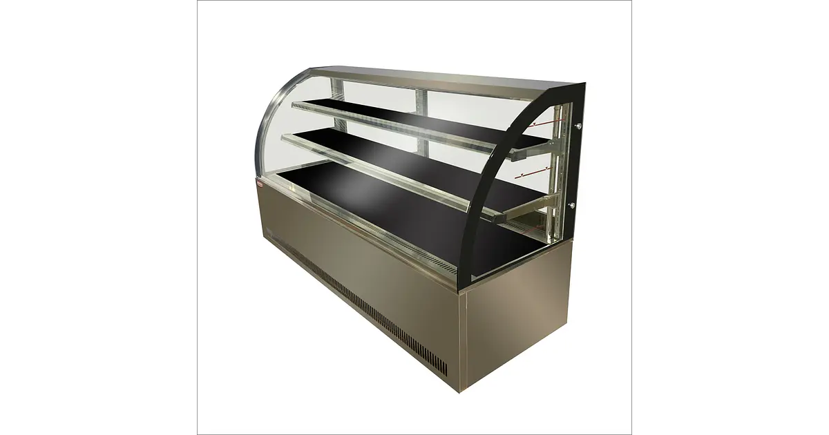 Vitrina pastelera curva 2000x750x1200mm - Retaildigital.cl