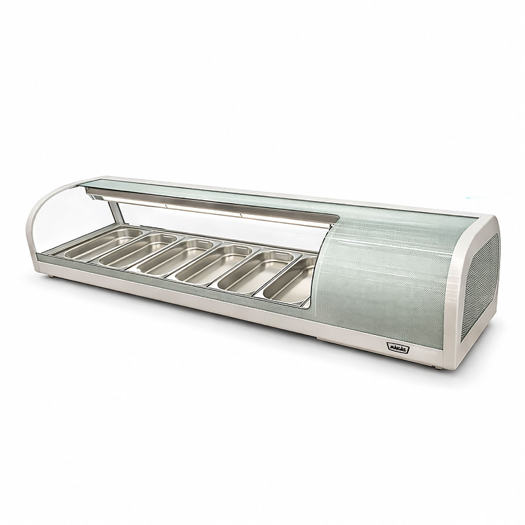 Vitrina de Sushi Curva 1529 mm. Blanca 2