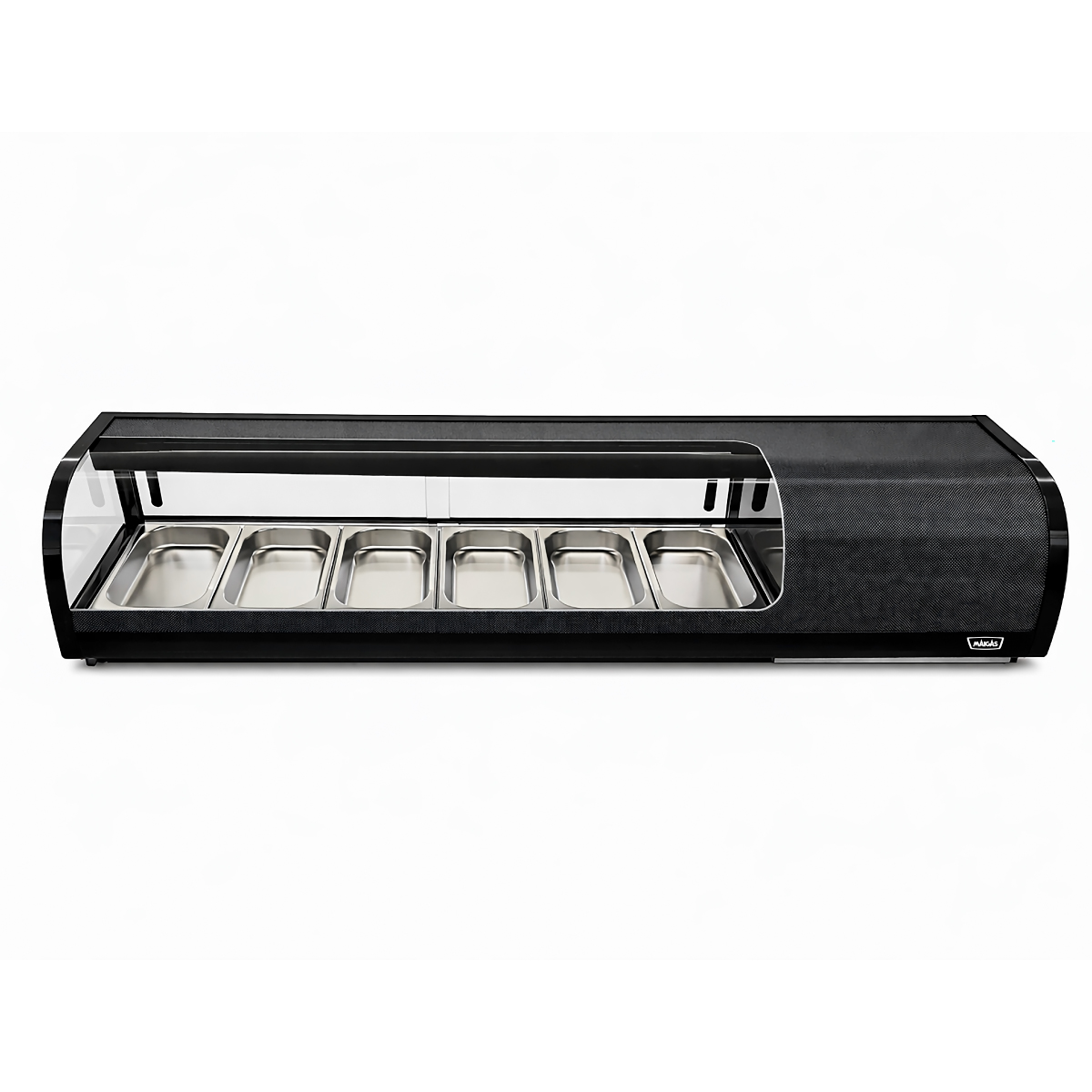 Vitrina de Sushi Curva 1529 mm. Negra - Retaildigital.cl