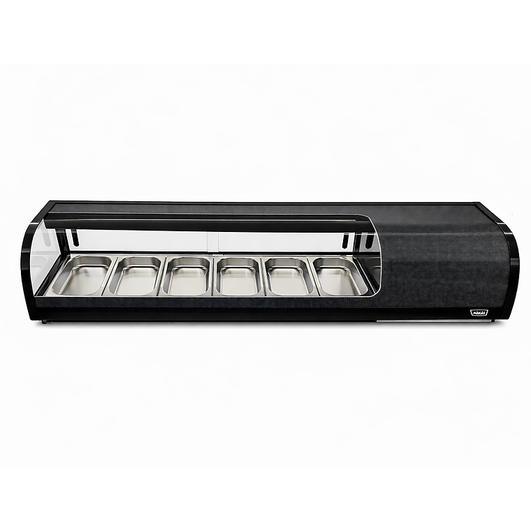 Vitrina de Sushi Curva 1529 mm. Negra 1