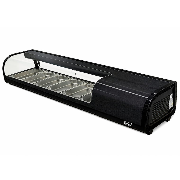 Vitrina de Sushi Curva 1529 mm. Negra 2