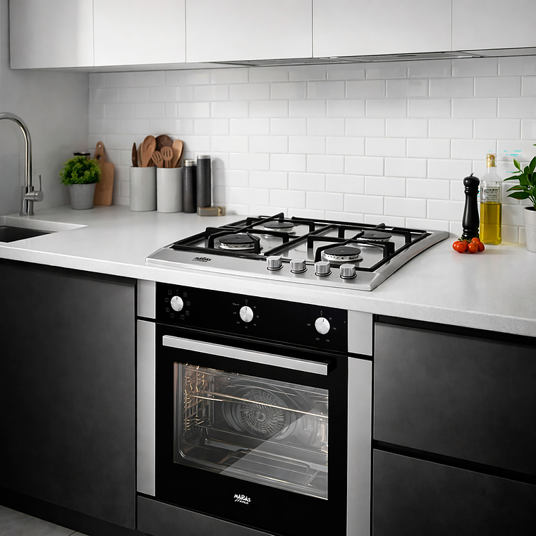 Kit Horno 60 litros con spiedo + Encimera a gas 4 quemadores	 3