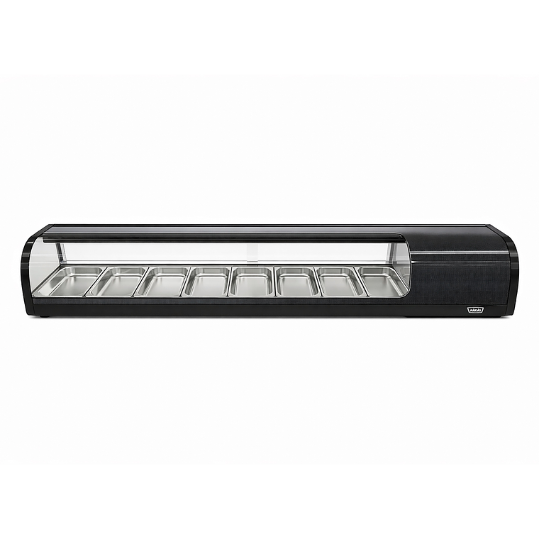 Vitrina de Sushi Curva 1800 mm. Negra 1