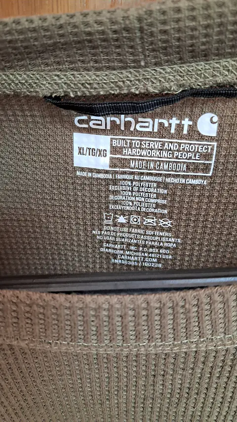 Carhartt Waffle Knit Thermal Long Sleeve (Talla XL)