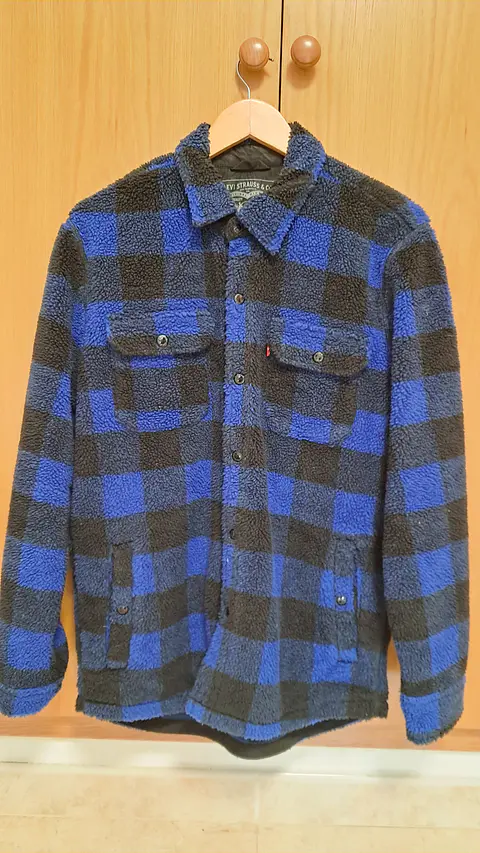 Levi's Sherpa Buffalo Plaid Shirt Jacket (Talla M)