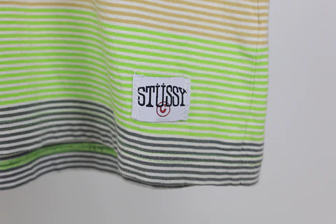Vintage Stussy Striped Polo (Talla M)