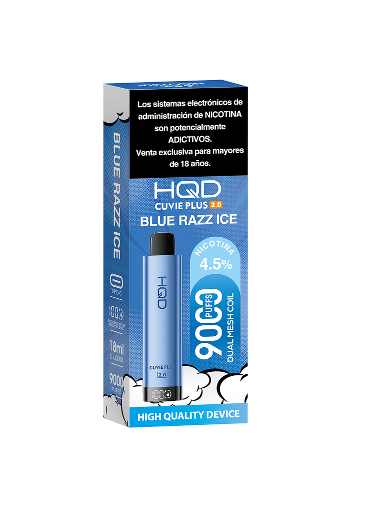 HQD Cuvie Plus 2.0 9000Puffs Blue Razz Ice 3