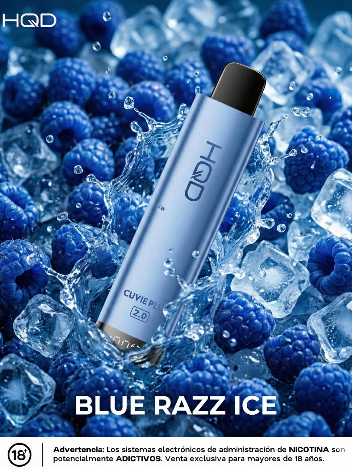 HQD Cuvie Plus 2.0 9000Puffs Blue Razz Ice 1
