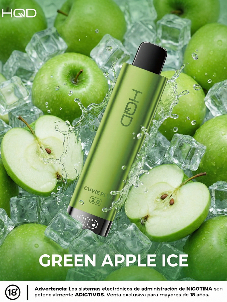 HQD Cuvie Plus 2.0 9000Puffs Green Apple Ice 1