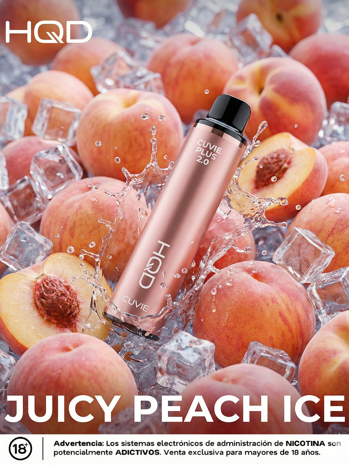 HQD Cuvie Plus 2.0 9000Puffs JUICY PEACH ICE 1