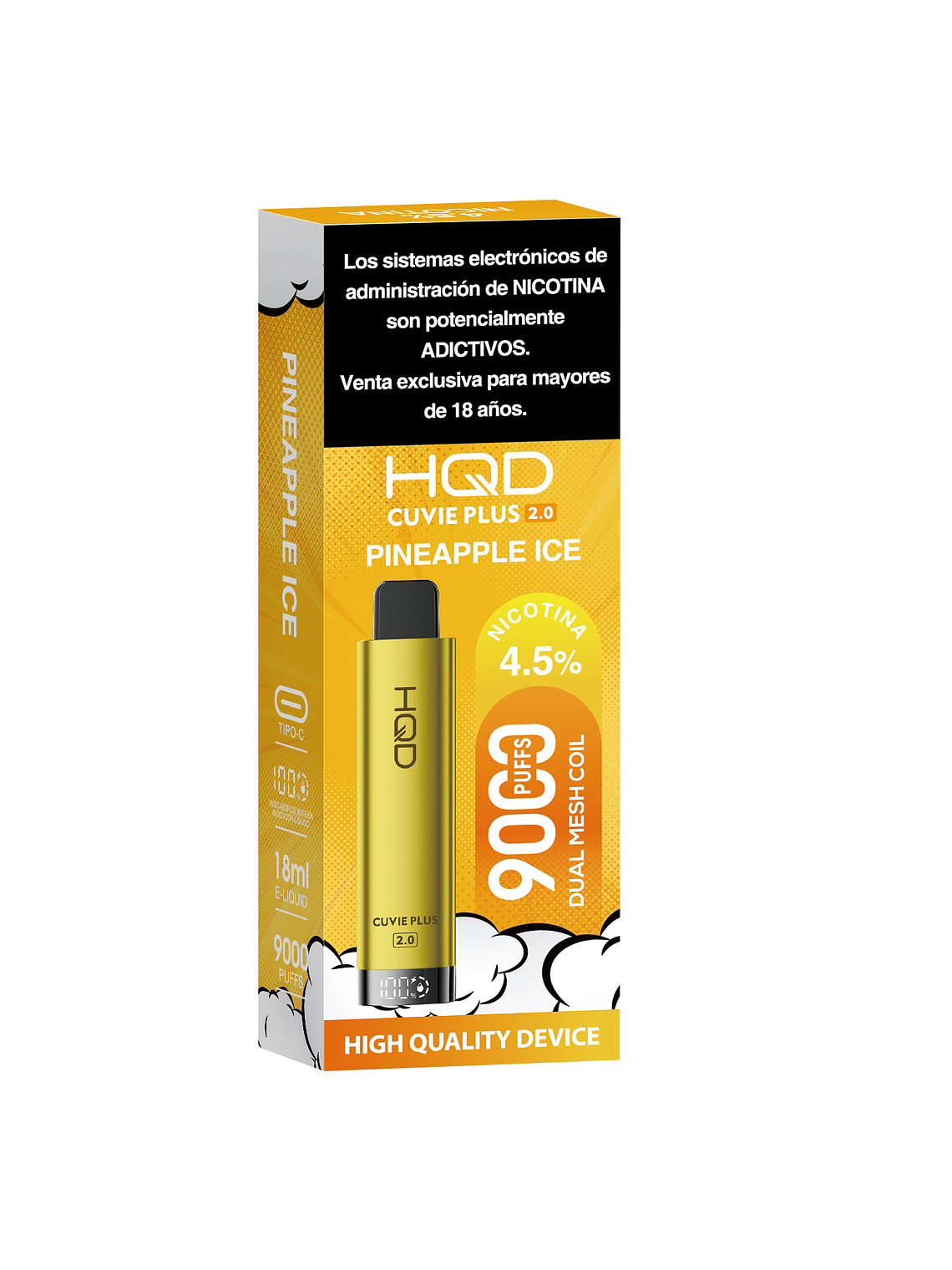 HQD Cuvie Plus 2.0 9000Puffs PINEAPPLE ICE 3