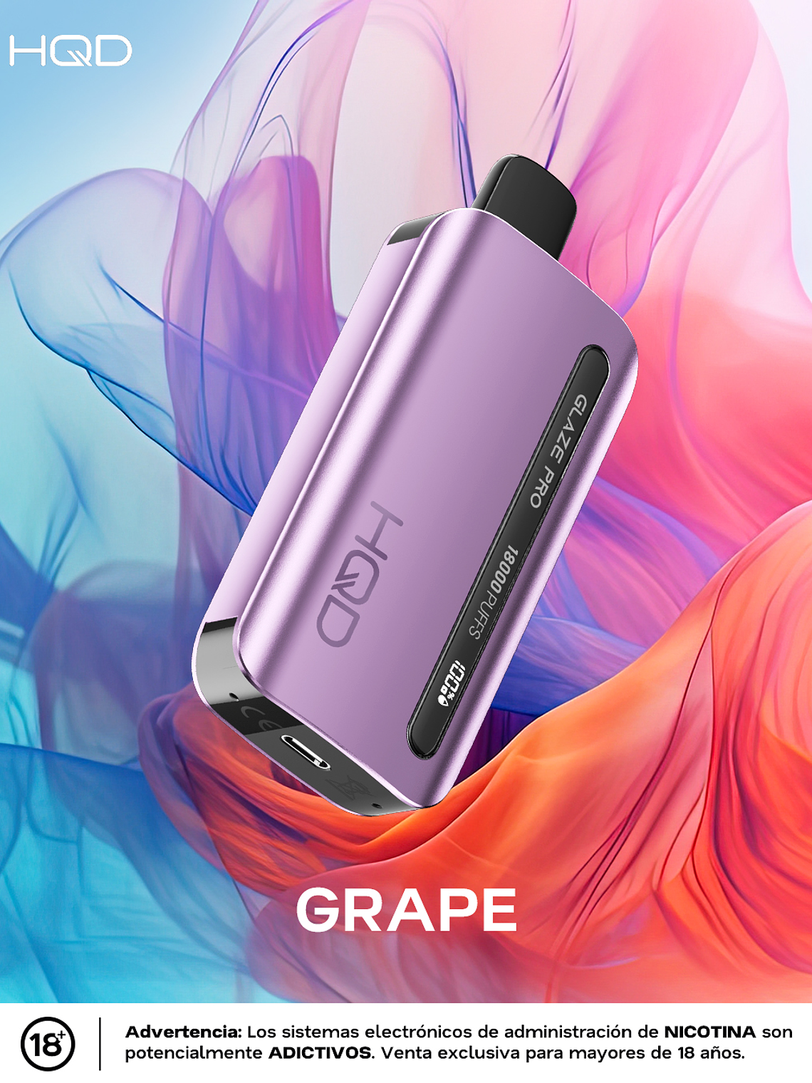 HQD Glaze Pro 18000 Puffs GRAPE 1