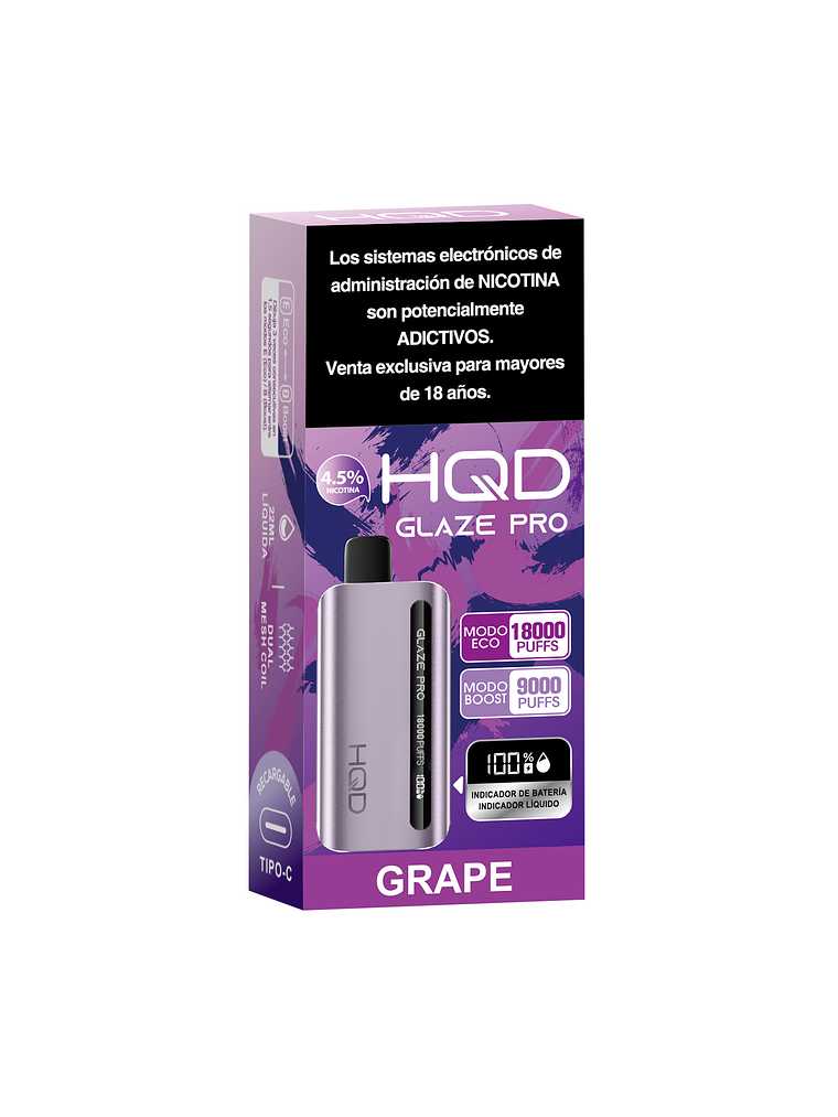 HQD Glaze Pro 18000 Puffs GRAPE 3