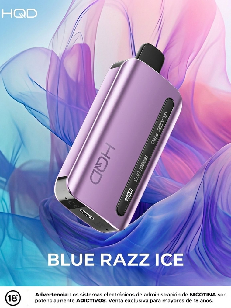 HQD Glaze Pro 18000 Puffs BLUE RAZZ ICE 1