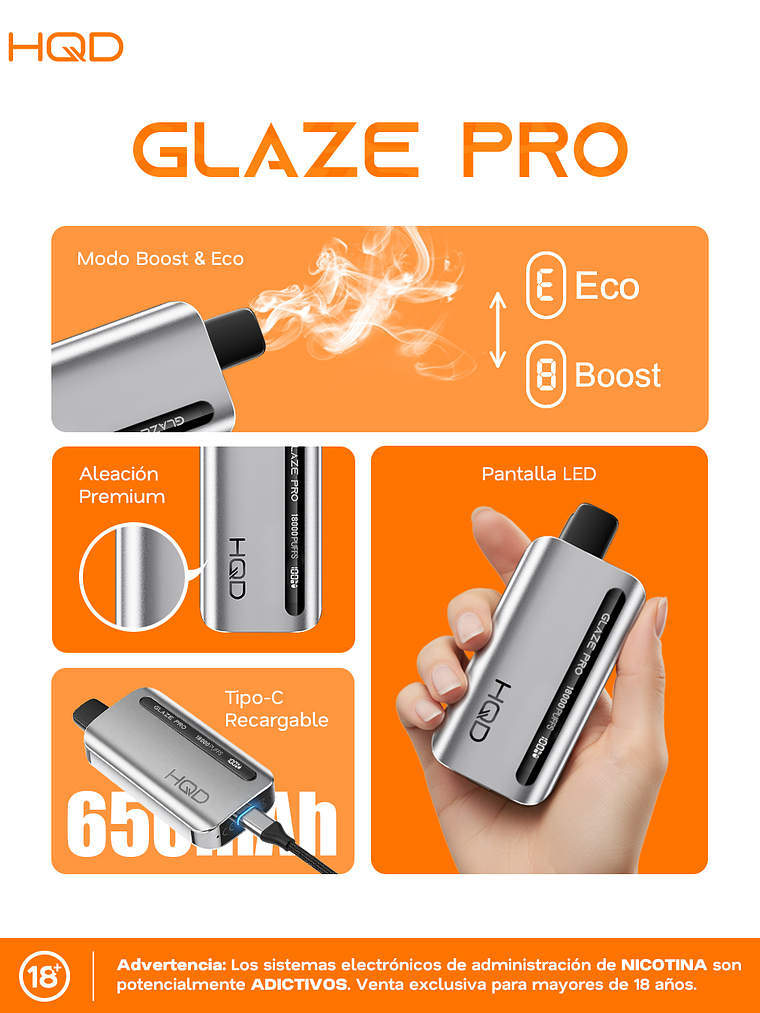 HQD Glaze Pro 18000 Puffs STRAWBERRY KIWI 4