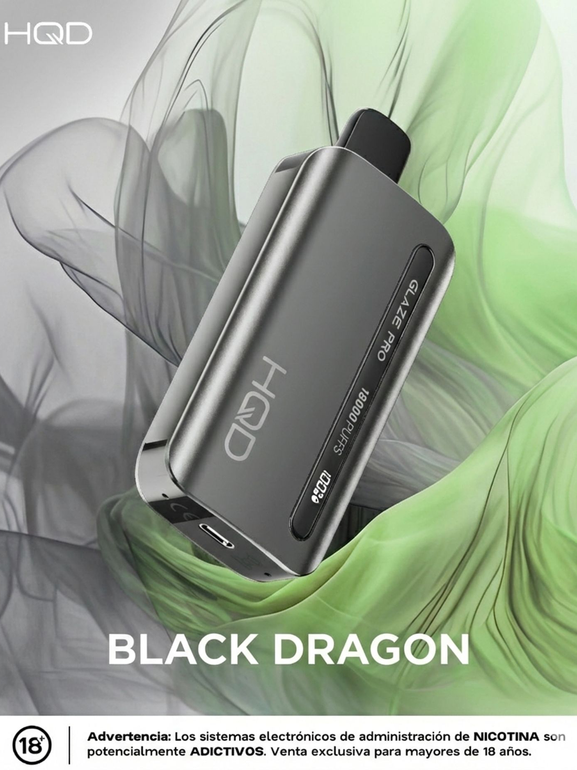HQD Glaze Pro 18000 Puffs BLACK DRAGON 1
