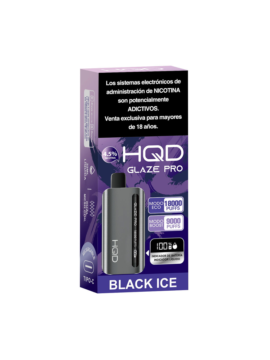 HQD Glaze Pro 18000 Puffs BLACK ICE 3