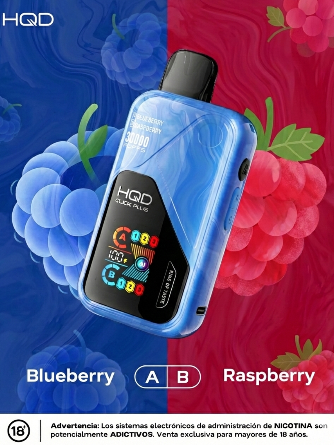 HQD Click Plus 30000 Puffs Blueberry / Raspberry 1