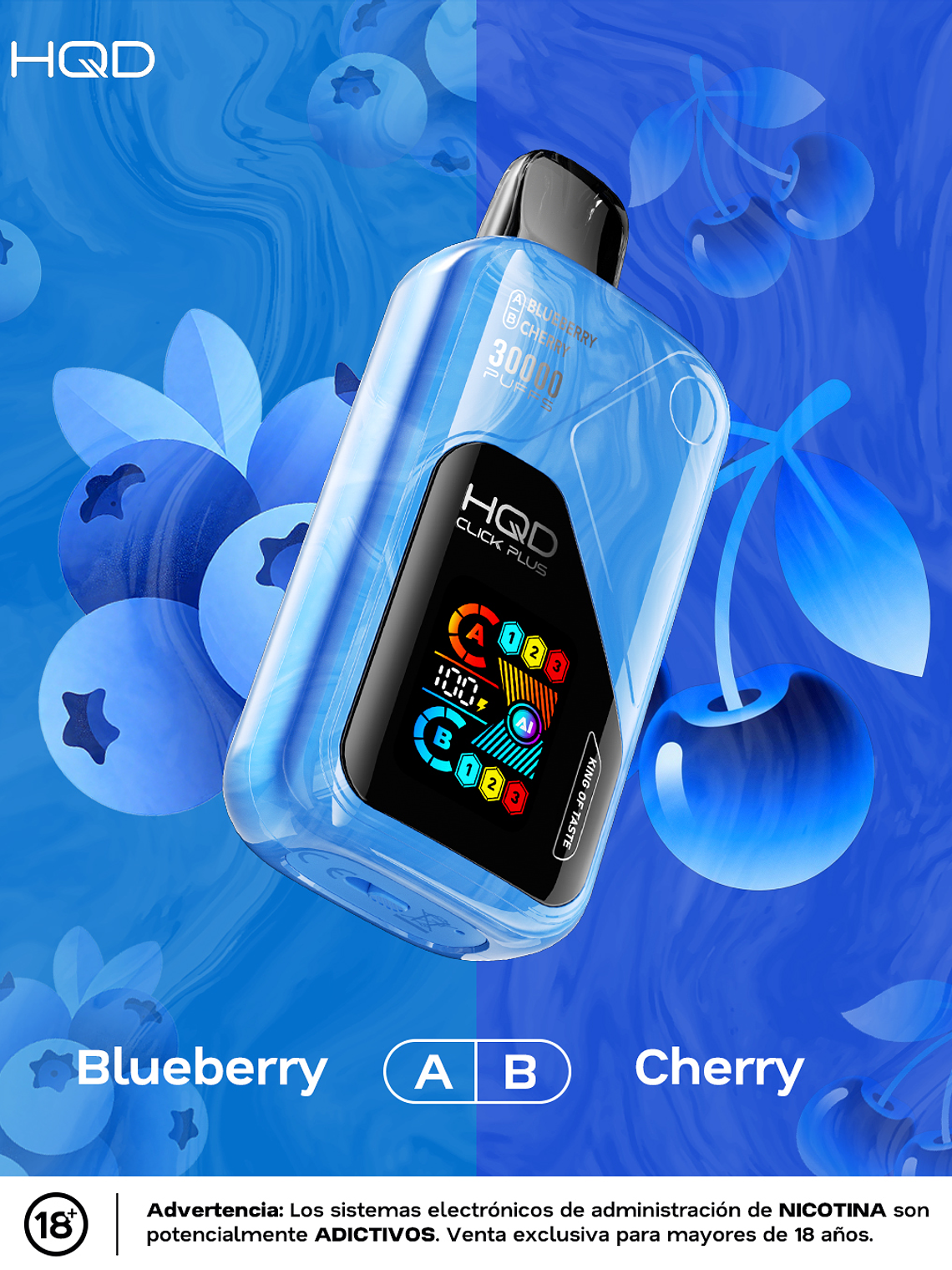 HQD Click Plus 30000 Puffs Blueberry / Cherry 1