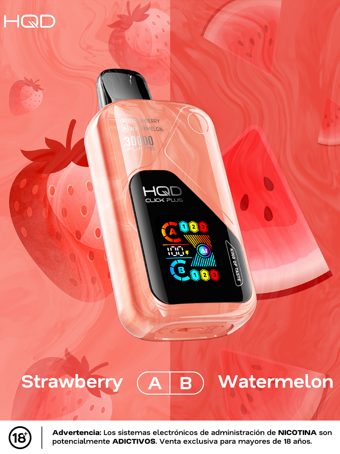 HQD Click Plus 30000 Puffs Strawberry / Watermelon 1