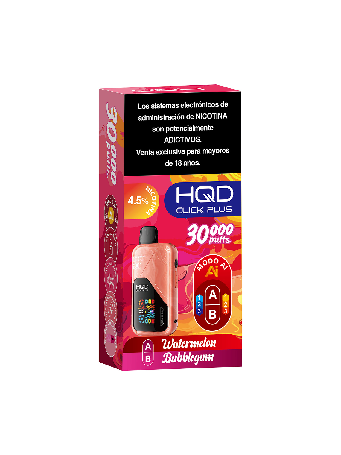 HQD Click Plus 30000 Puffs Watermelon / Bubblegum 3