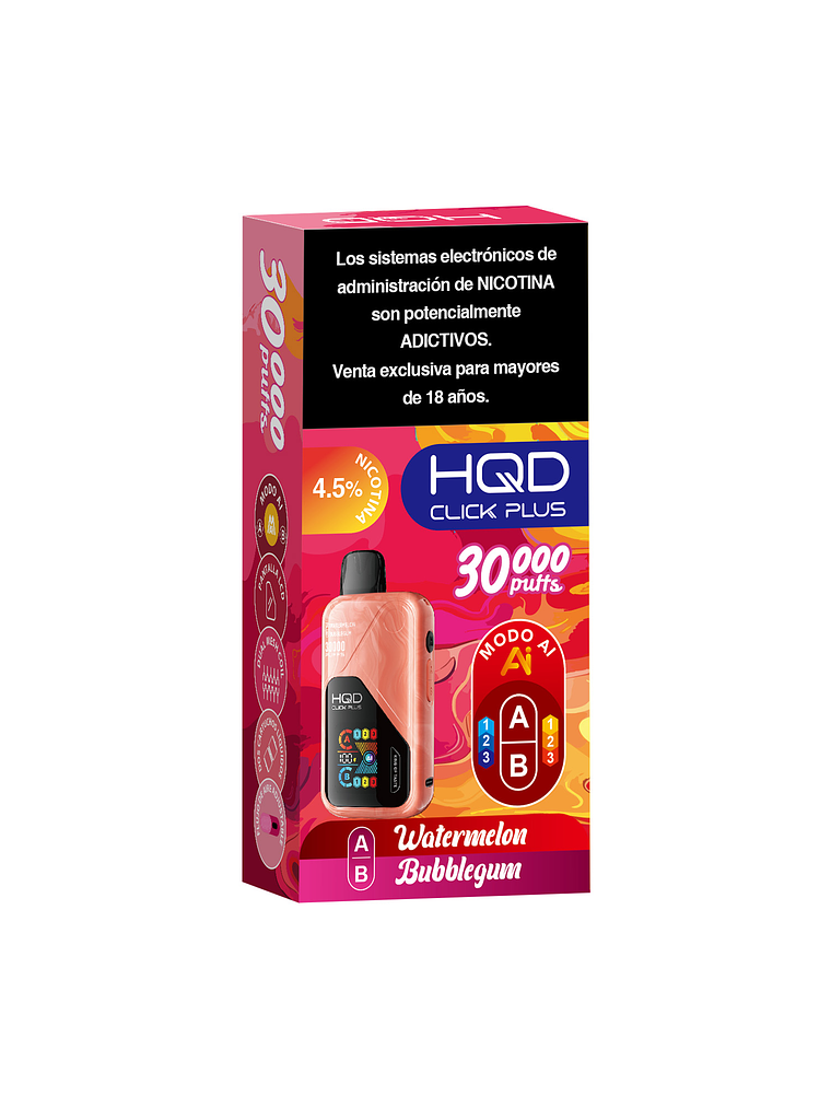 HQD Click Plus 30000 Puffs Watermelon / Bubblegum 3