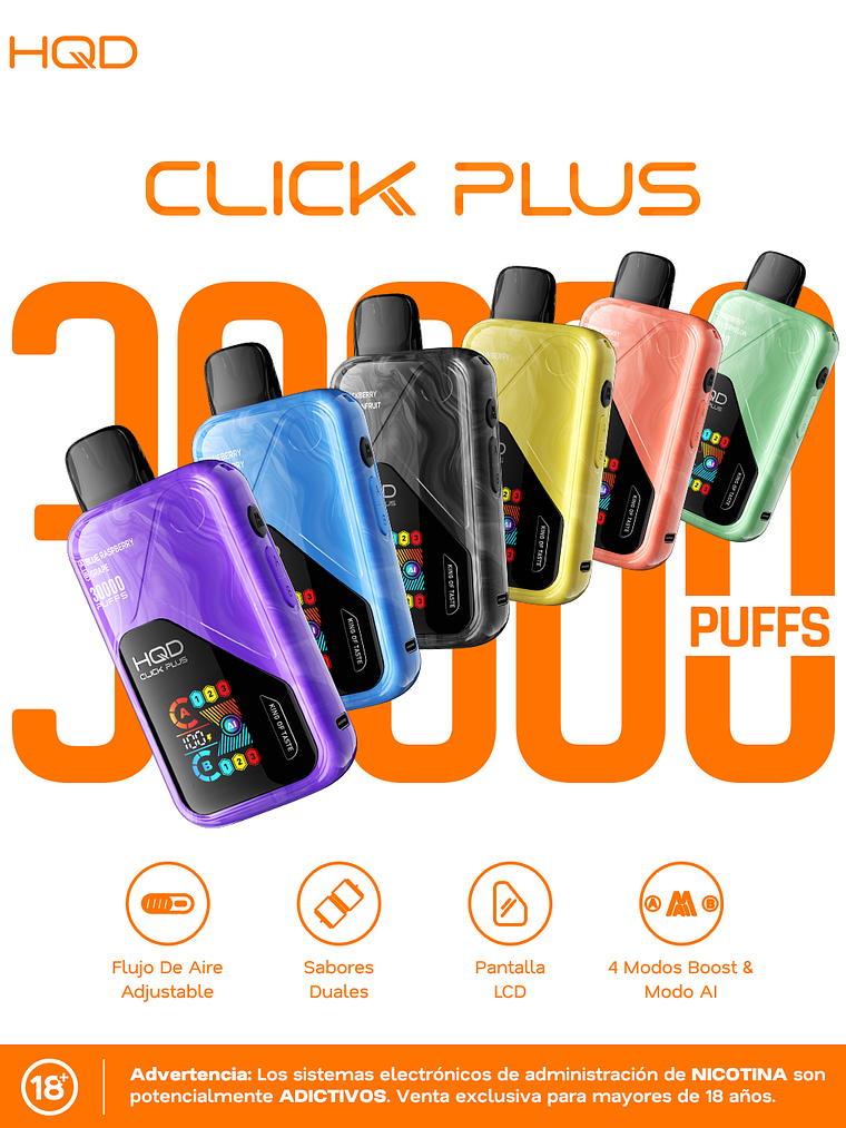 HQD Click Plus 30000 Puffs Watermelon / Bubblegum 4