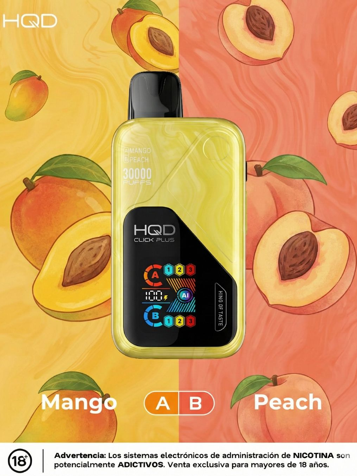 HQD Click Plus 30000 Puffs Mango / Peach  1