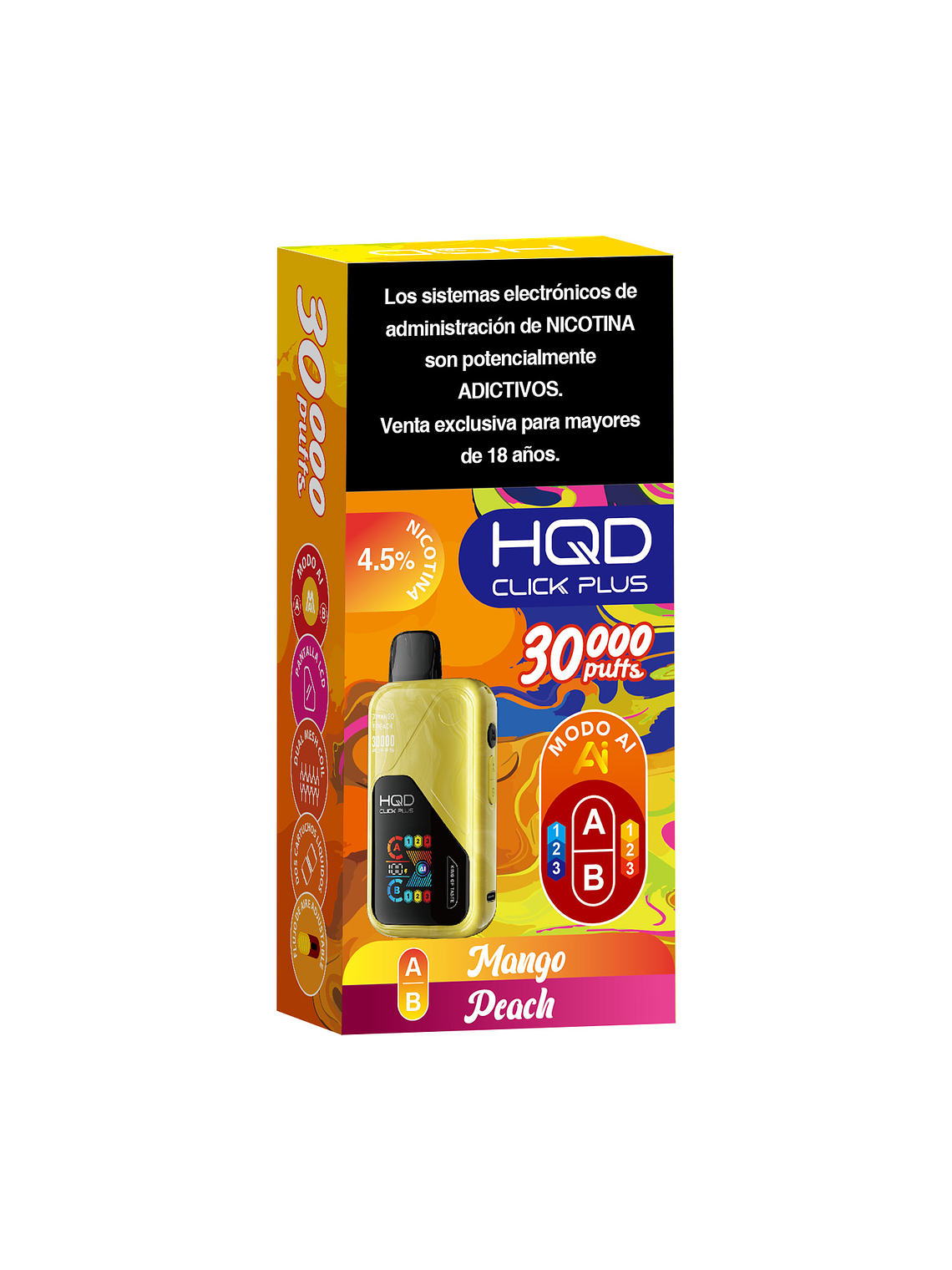 HQD Click Plus 30000 Puffs Mango / Peach  3