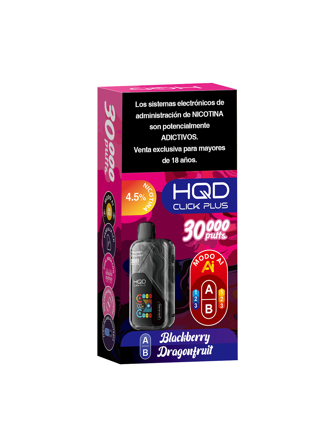 HQD Click Plus 30000 Puffs Blackberry / Dragonfruit 3
