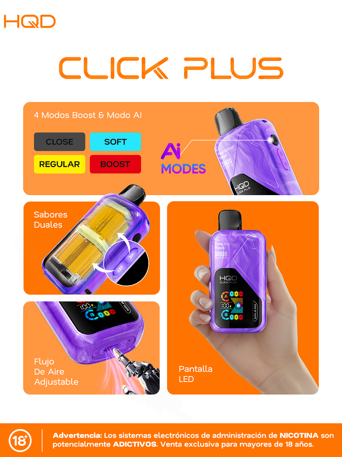 HQD Click Plus 30000 Puffs Blackberry / Dragonfruit 4