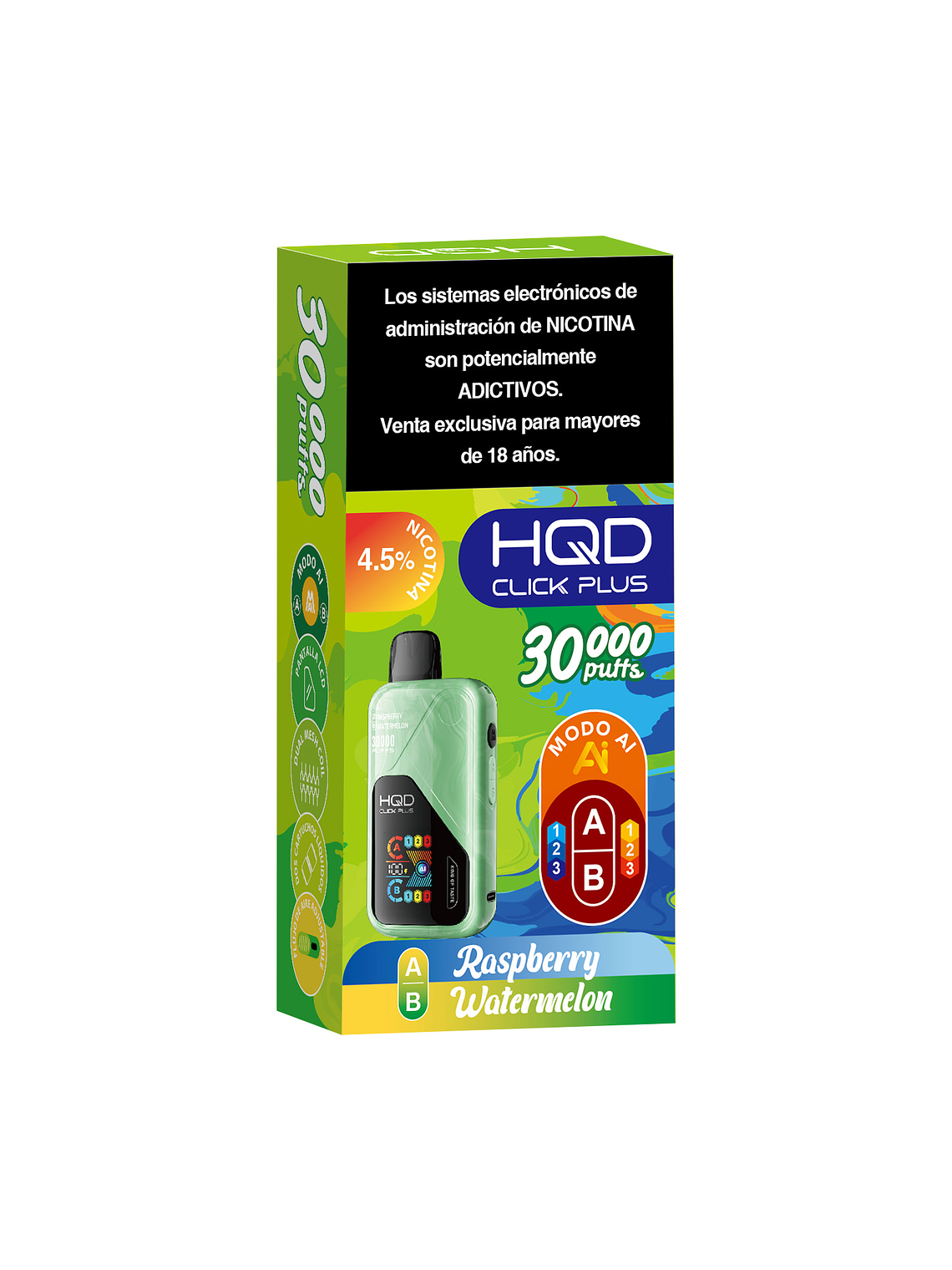 HQD Click Plus 30000 Puffs Raspberry / Watermelon 3