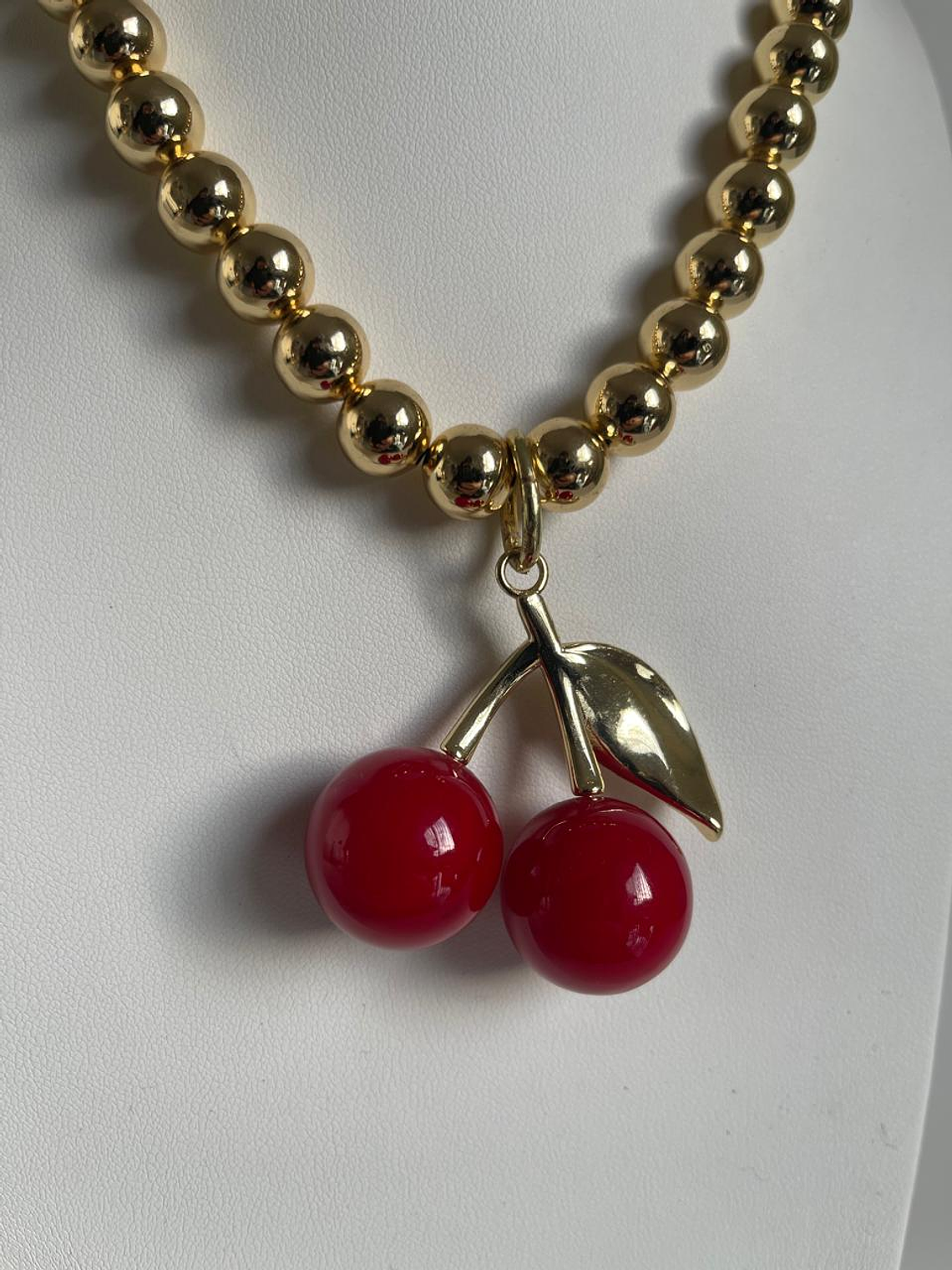 Collar baño de oro guinda 2