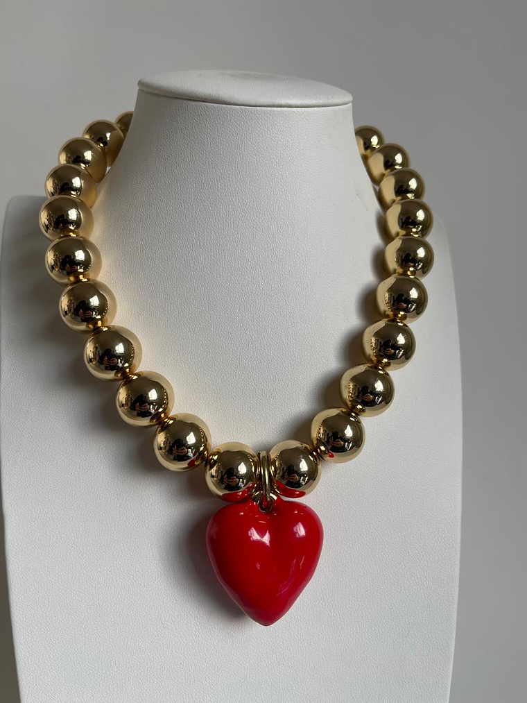 Collar baño de oro corazón 1