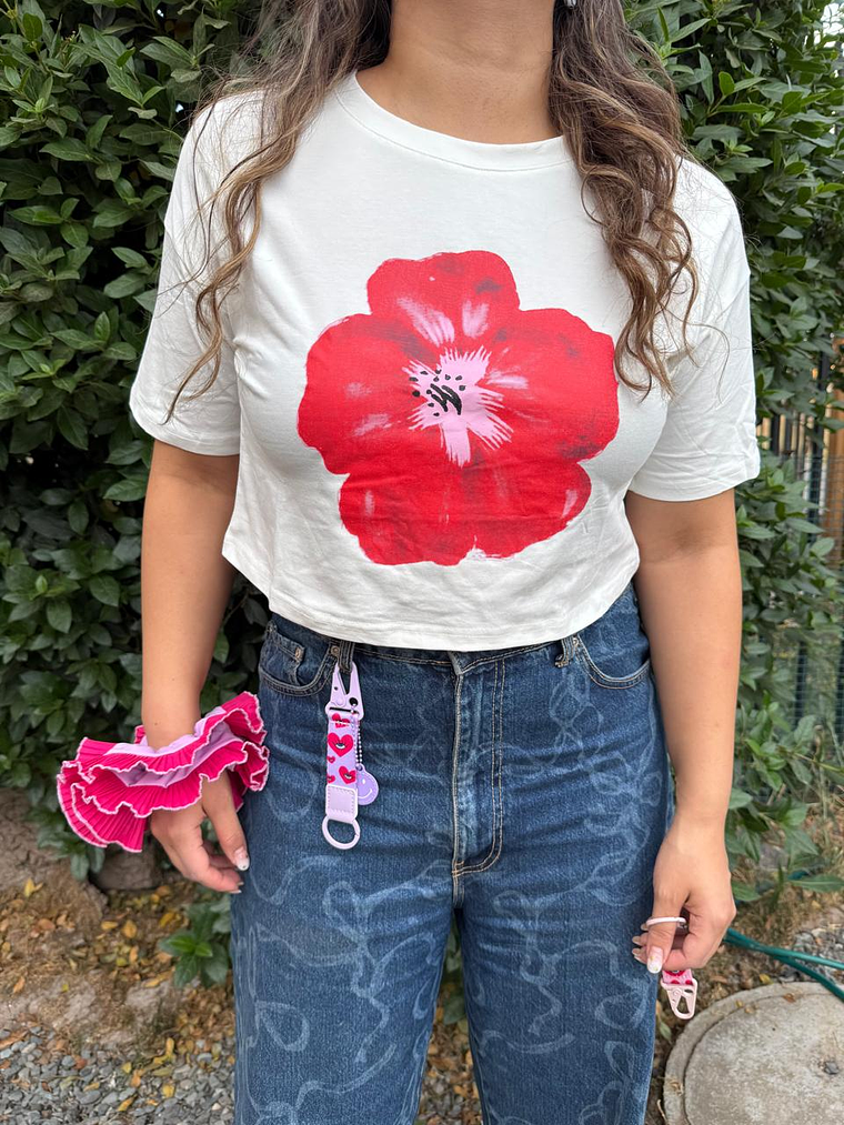 Polera estampada corta 2