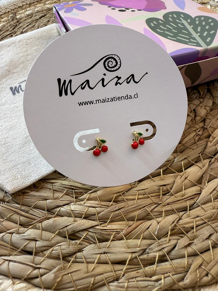 Aros guinda baño de oro  1