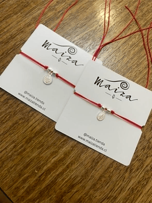 Pulsera roja plata 925