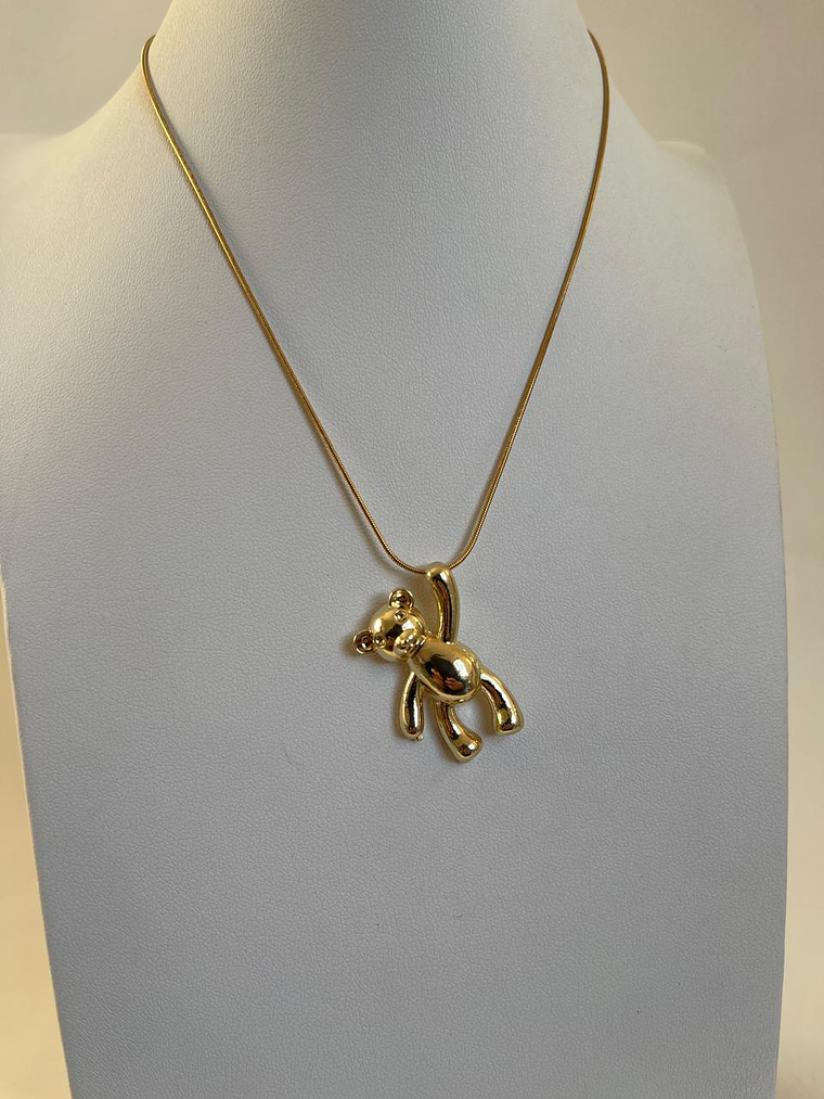 Cadena con oso acero, plateado y dorado 1