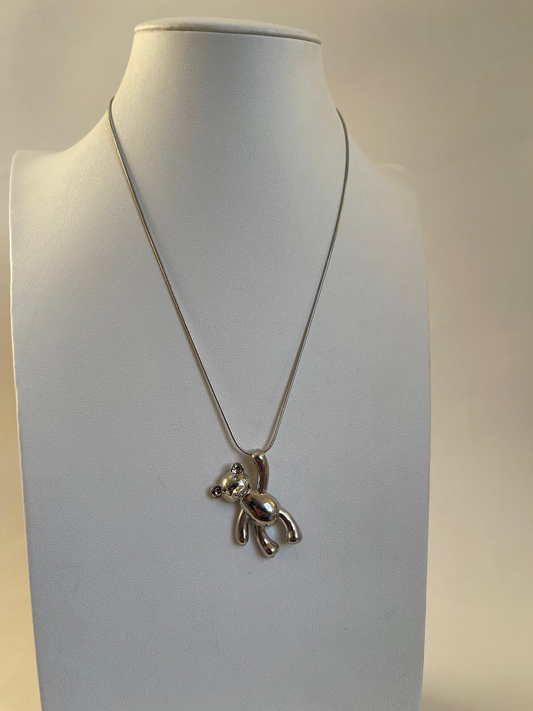 Cadena con oso acero, plateado y dorado 2