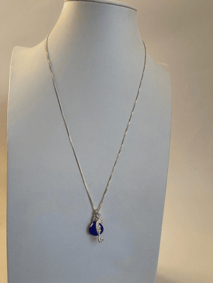 Collar plata 925 piedra y caballito de mar