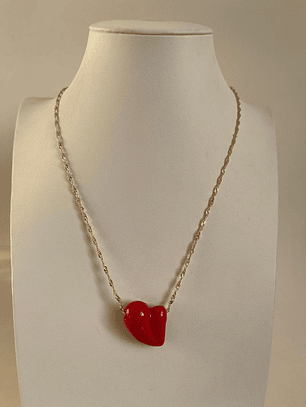 Cadena baño de oro corazón